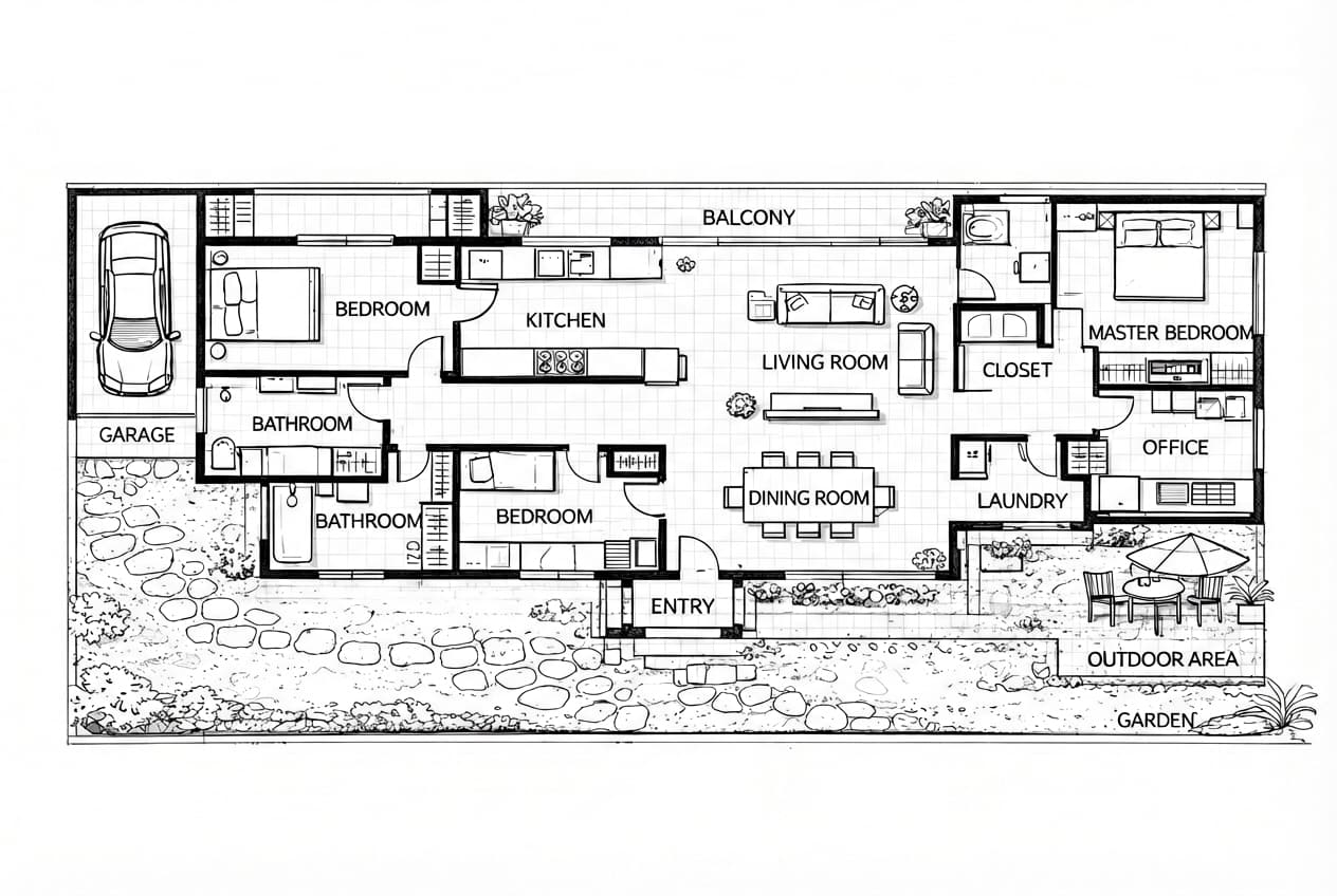 Residência Familiar - Original design before AI rendering