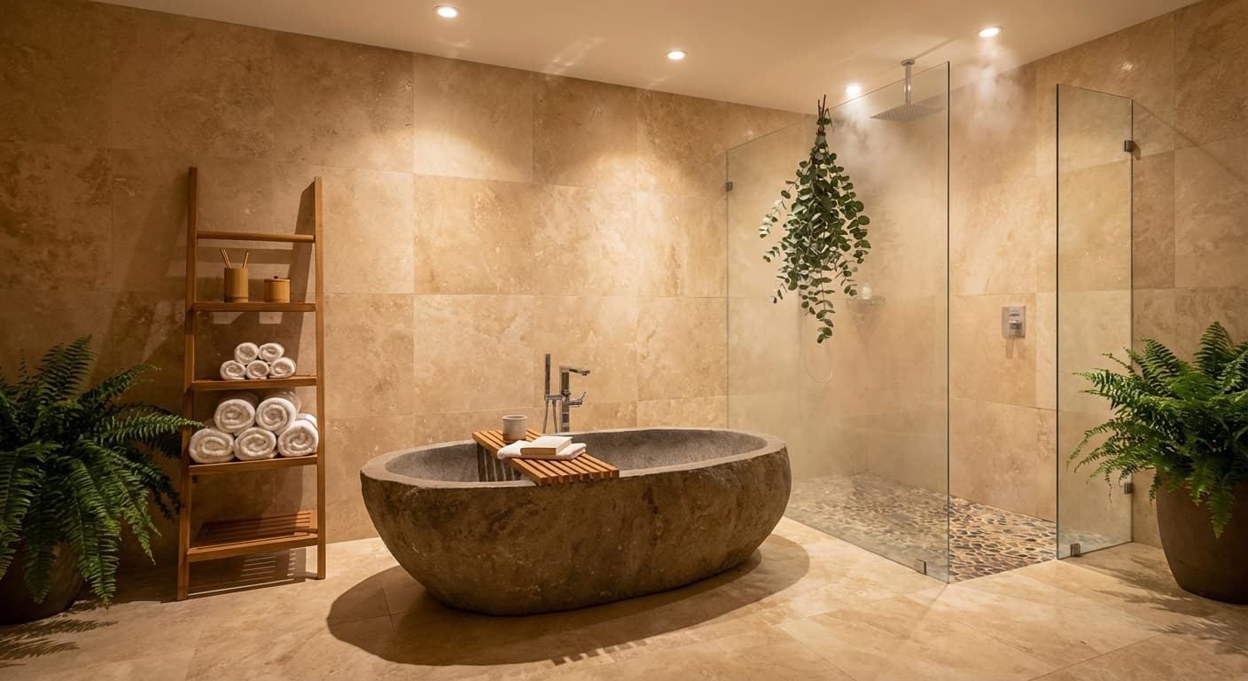 Spa interior design style - AI photorealistic render by Lumiforma