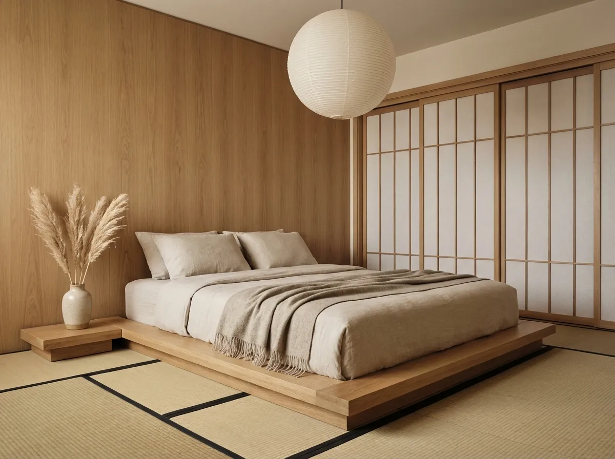 Japandi interior design style - AI photorealistic render by Lumiforma