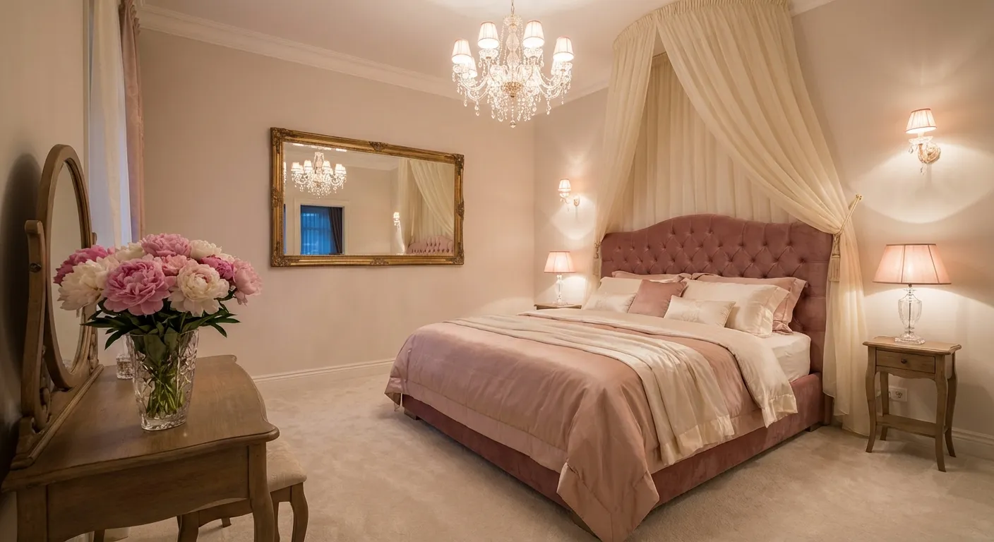 Romântico interior design style - AI photorealistic render by Lumiforma