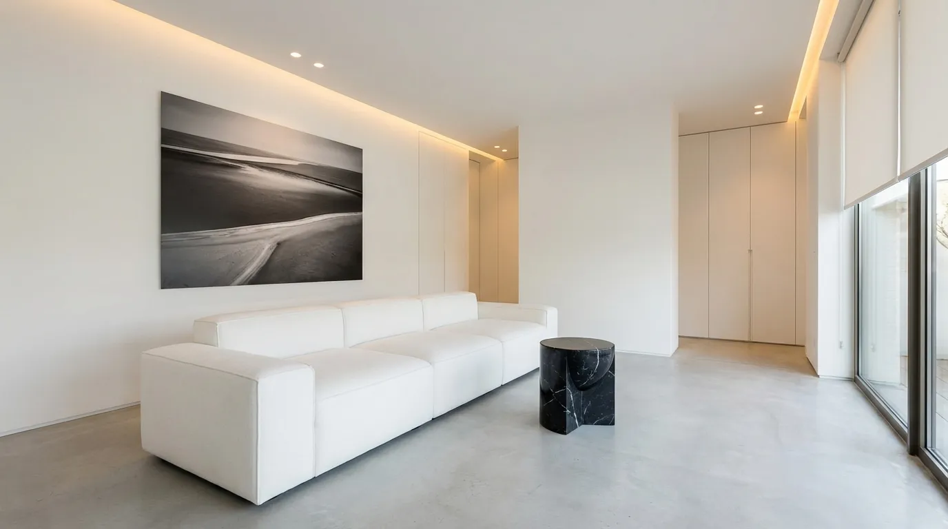 Minimalista interior design style - AI photorealistic render by Lumiforma