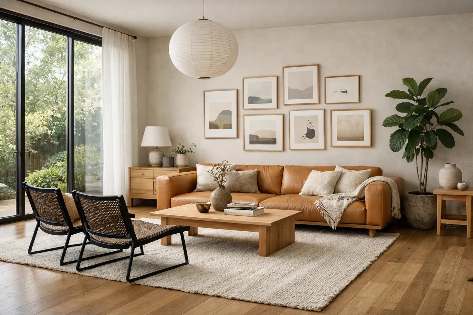 Japandi interior design style - AI generated photorealistic room visualization