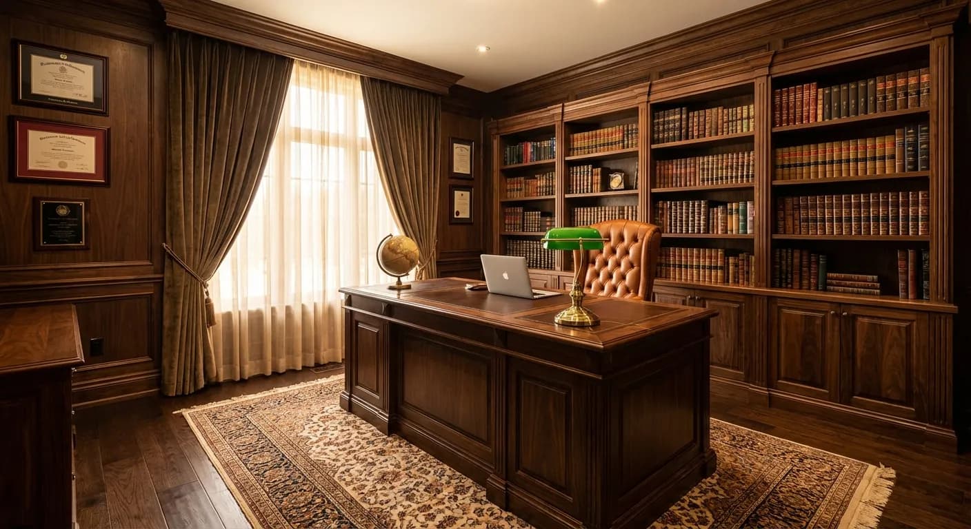 Executivo interior design style - AI photorealistic render by Lumiforma